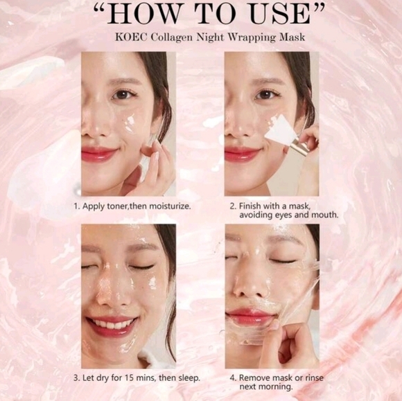 Collagen Night Wrapping Sleep Mask , Deep Moisturing Facial Gel Hydrating New - Picture 3 of 5